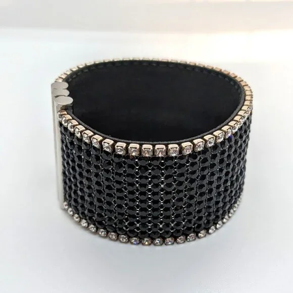 Swarovski Jet Black and Crystal Cuff Bracelet - Picture 4 of 8